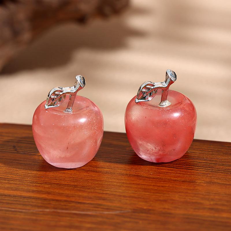 Multicolor Natural Crystal Jade Apple Ornaments - 12 Colors Christmas Gift