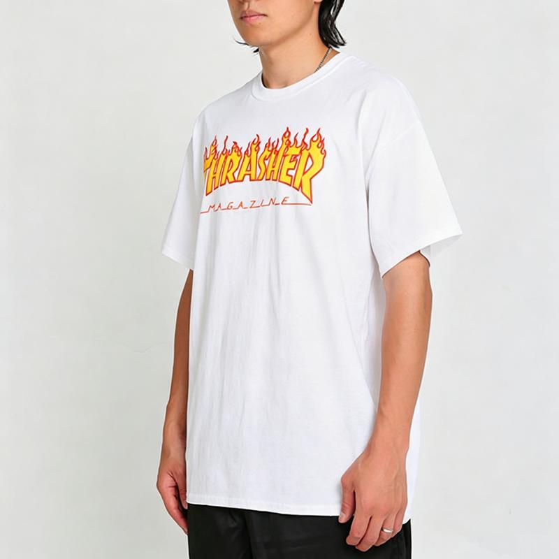 2013 Summer Thrasher Skateboard Magazine Letter Print T-Shirt Men Women Oversized Cotton Short Sleeve Casual Streetwear Tee Top