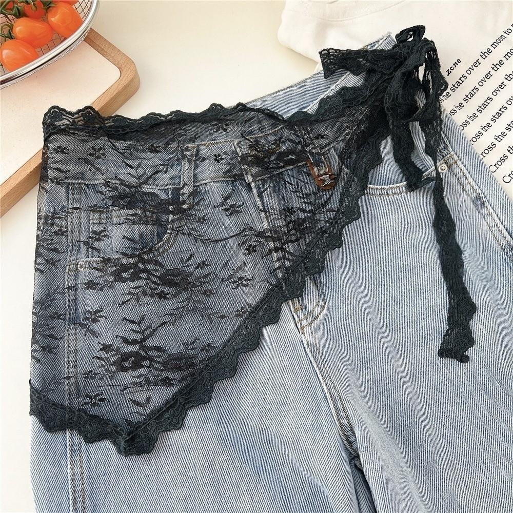 Y2K Triangle Apron Embroidery Outwear Mini Skirt Fashion Waist Scarf Streetwear