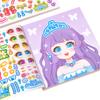 Stickers Book Handicrafts Creative Kids Stickers 15 Pages Toy Puzzle Reusable For Girls Cartoon Princess Make A Face Stickers