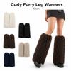 40cm Curly Furry Leg Warmers Faux Fur Knee High Girls Socks Fashion Long Tube Sock  Daily Use