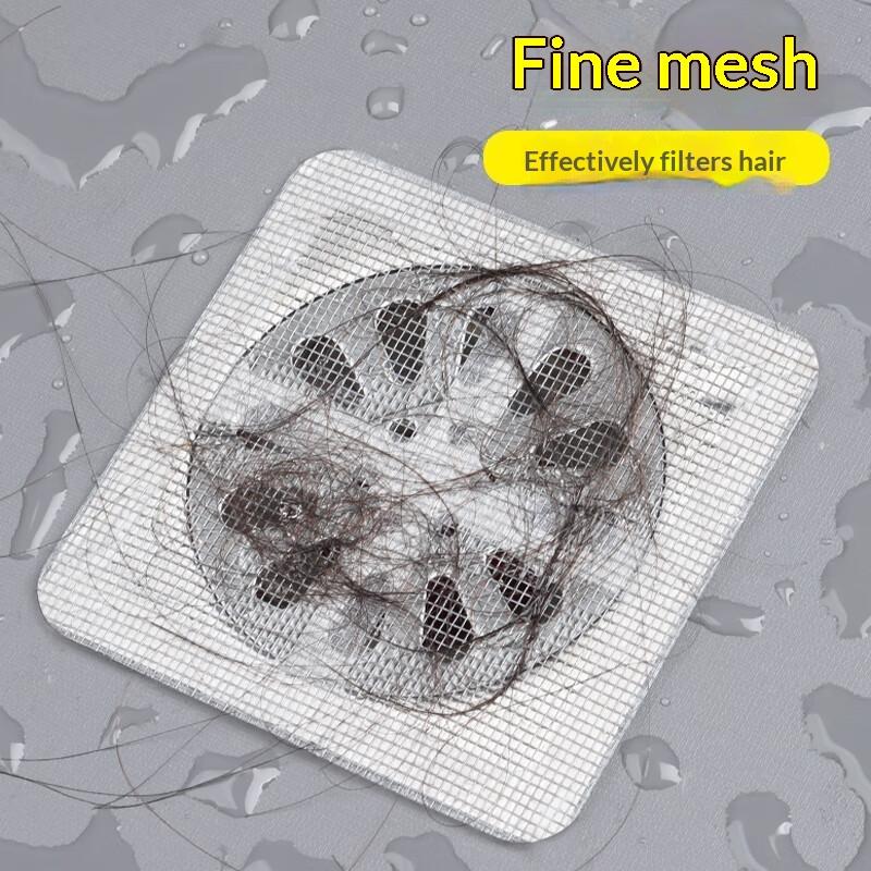 50PCS Adhesive Insect Proof Floor Drain Stickers Disposable Hair Filter for Bathroom Kitchen Laundry Sink