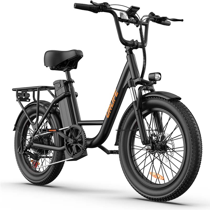URLIFE E20 Multi Terrain Electric Bike With TowSeat 48V13Ah Battery 500W Motor Electric Bicycle 20 Inch City Fat Tire Outdoor Riding E-bike