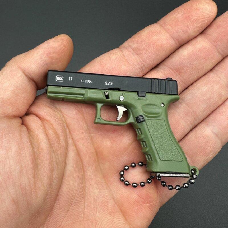 1:3 Model Pistoletu Glock ze Stopu Miniaturowy Odczepiany Pistolet Zabawka Brelok Ozdoba Zawieszka do Plecaka Prezent Dla Chłopców Dorosłych