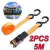 2 Stuks 5 Meter Ratelbanden Spanband 2000 Ponden Klauw Vrachtwagenband Sjorband Polyester Voor Auto Motorfiets Fiets Met Metalen Gesp