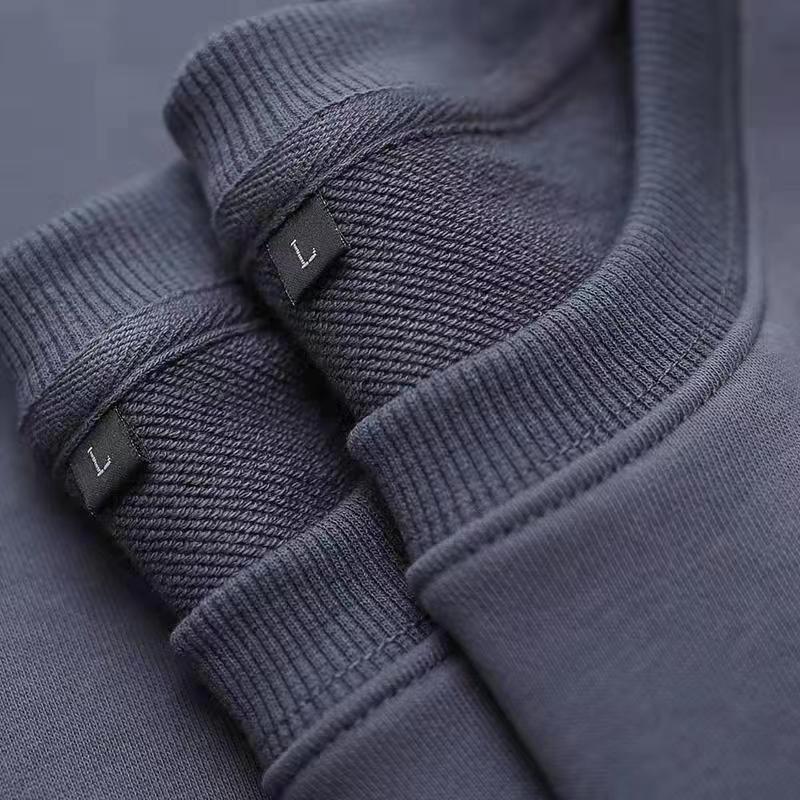 

Мужской хлопковый свитшот с круглым вырезом - Однотонный, Свободного кроя, С длинным рукавом, Повседневный стиль для весны/осени L 100-115 lbs