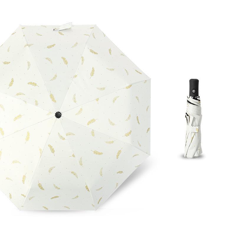 Automatic Women's Umbrella: Black & White Checkered, UV Protective, Foldable Design for Students