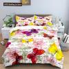 Butterfly Duvet Cover Set King Twin Size Colourful Butterfly Bedspread Cover With Flower Polyester Bedding Set For Girl Kid Teen