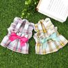 Checked Dog Dress, Dog, Cat, Small and Medium-sized Dog Pet Clothing, Cat Supplies, Two-legged Coat