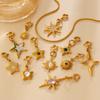 Fashion Personality Star Star Sun Jewelry Buckle Pendant Stainless Steel Gold Plated DIY Jewelry Accessories