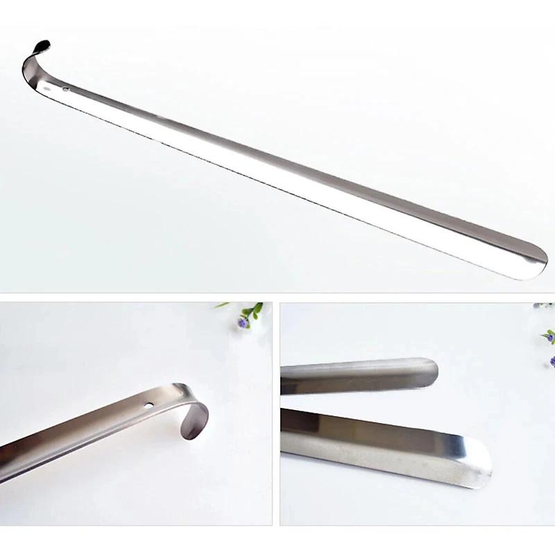42CM Extra Long Shoe Horn Stainless Steel Silver Metal Shoes Remover Shoehorn Lifter Aid Slip Shoe Pull Tool Shoespooner
