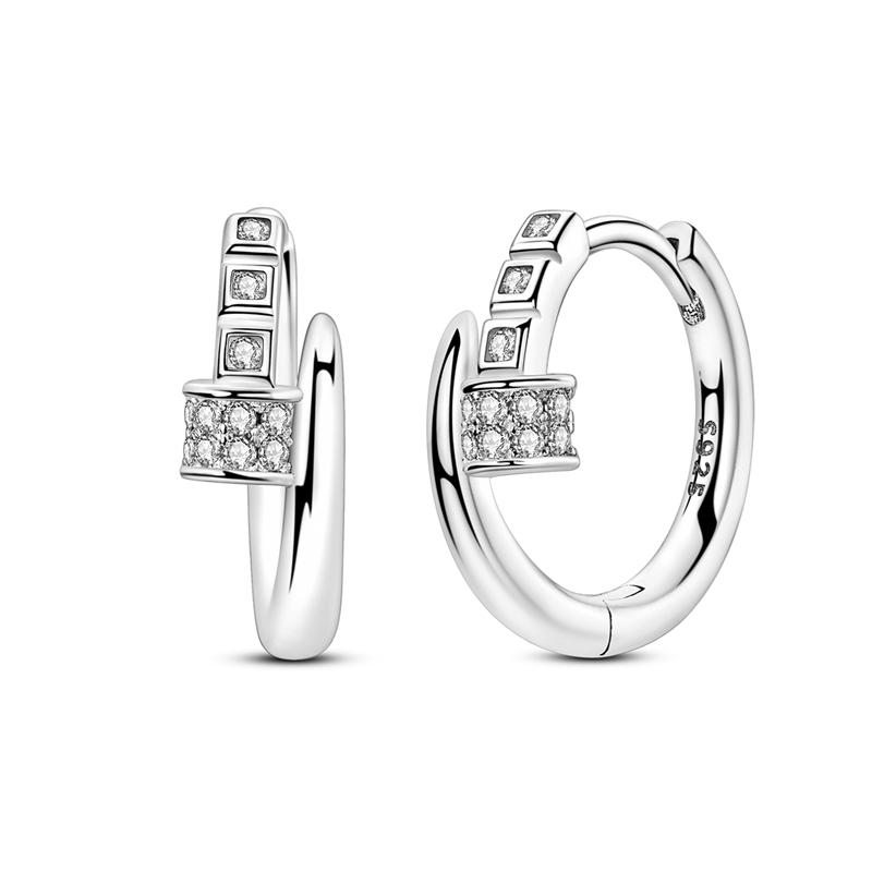 925 Silver Earrings Colorful Oval Gemstone Earrings Charm Hoop Earrings for Women Big Circle Fashion Silver Jewelry