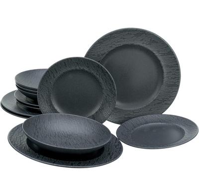CreaTable Rondo Service In Slate Black, 12 Pcs (33320)