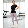 Women's Workout Tops Yoga Short Sleeve Solid Spandex/Nylon Seamless Gym Shirts