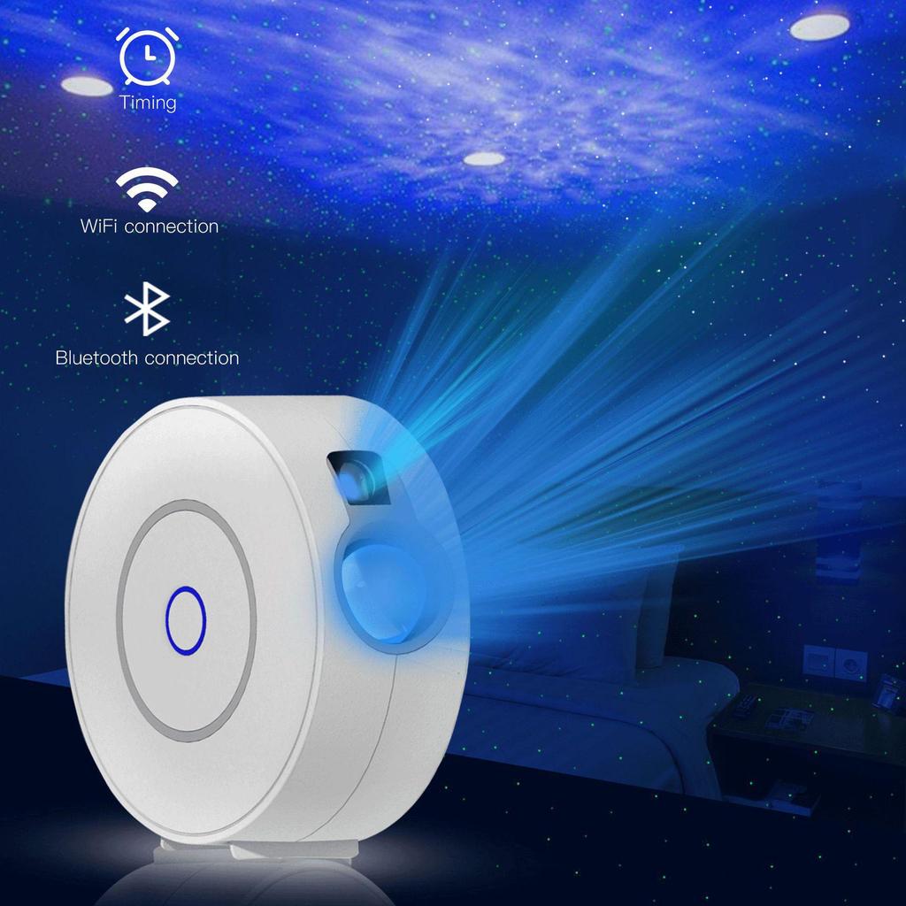 WiFi Laser Starry Night Light: LED Sky Projection Lamp with Tuya Smart App Control.