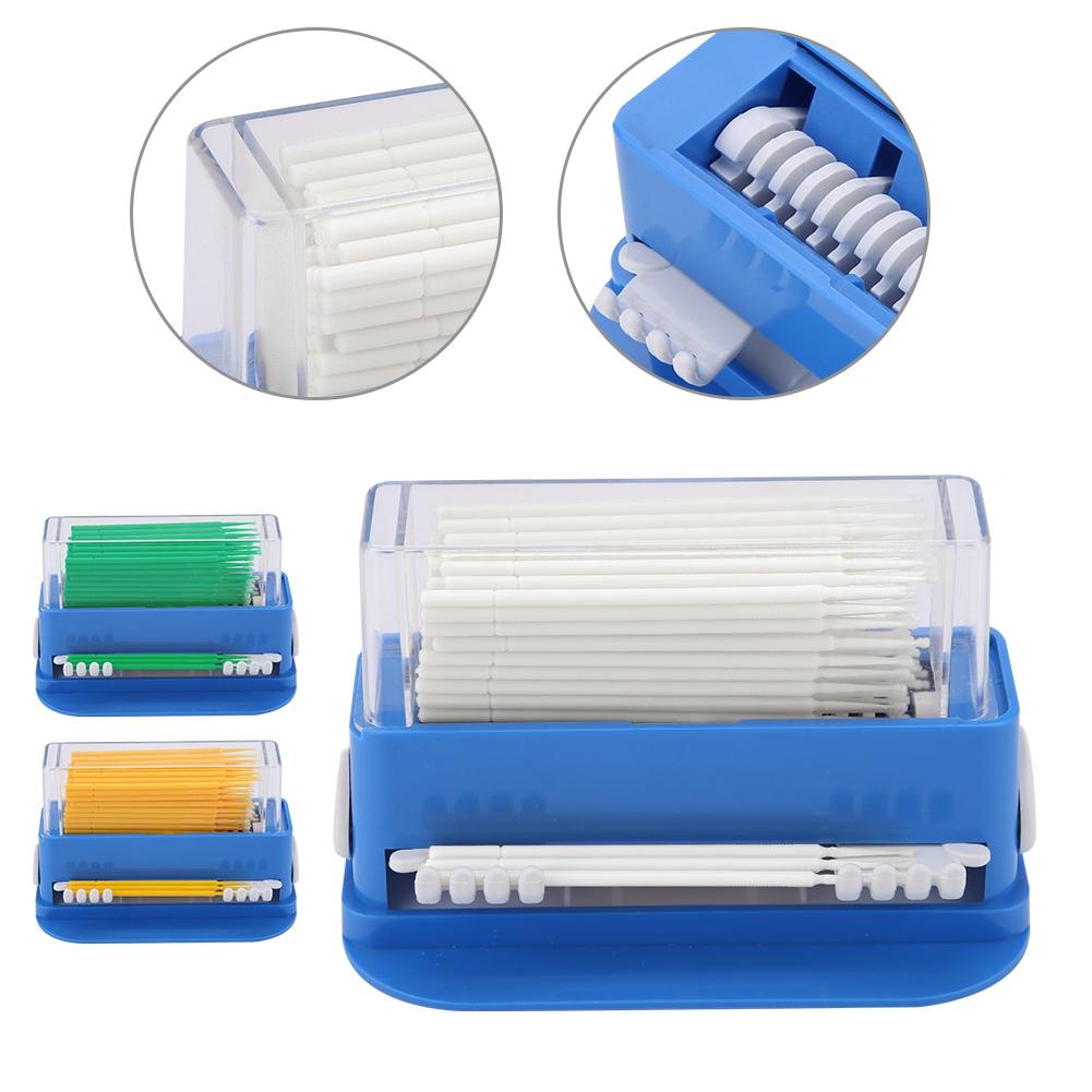 3 Colors Dental Disposable Micro Applicator Tip Bendable Sticks Brush Dispenser with Box