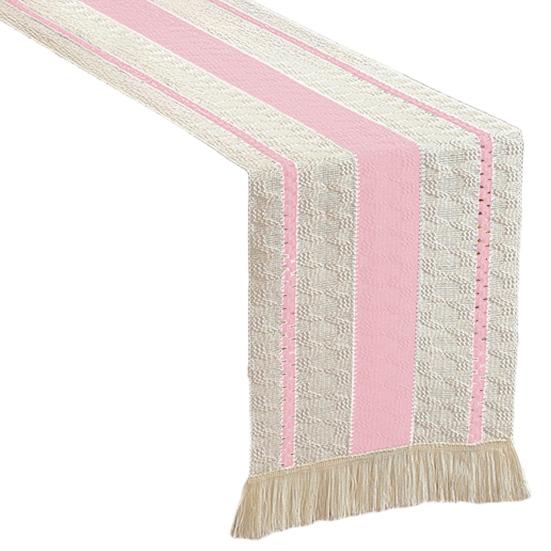 Nordic Style Table Runner Color Block Design Easy To Clean Table Flag with Tassel Christmas Dinner Table Accessory