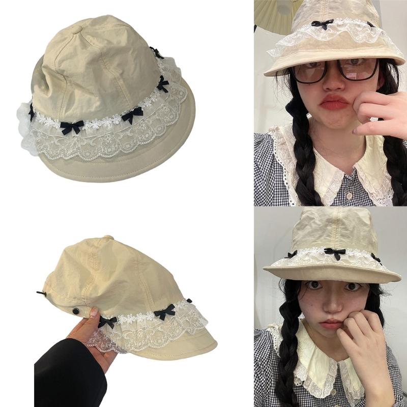 Handmade Bucket Hat Elegant Decorated Cloches Style for Women Party Simple Hat Cloche Lady Bucket Hat