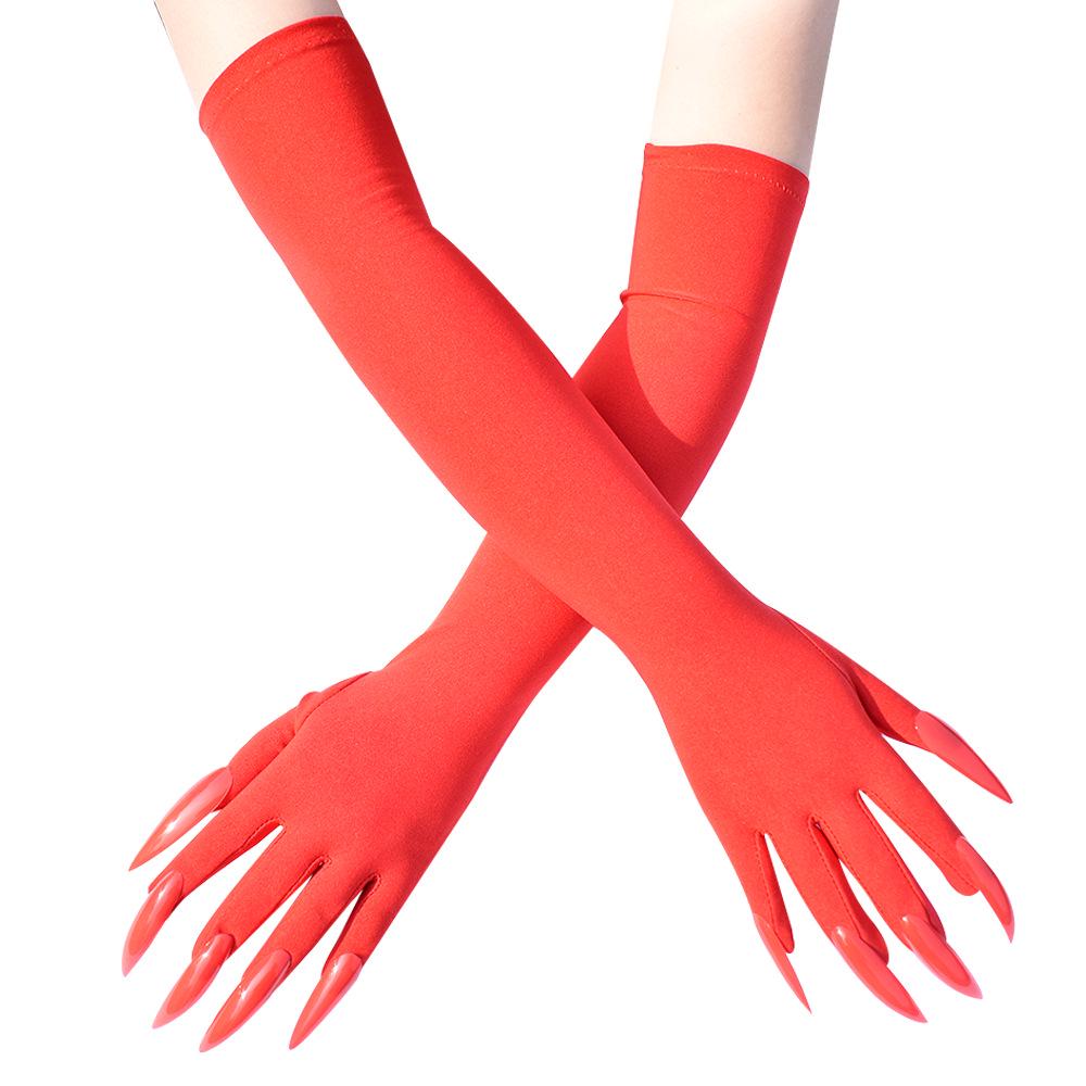 47cm Halloween Claw Gloves with Long Fingernails for Cosplay and Pranks