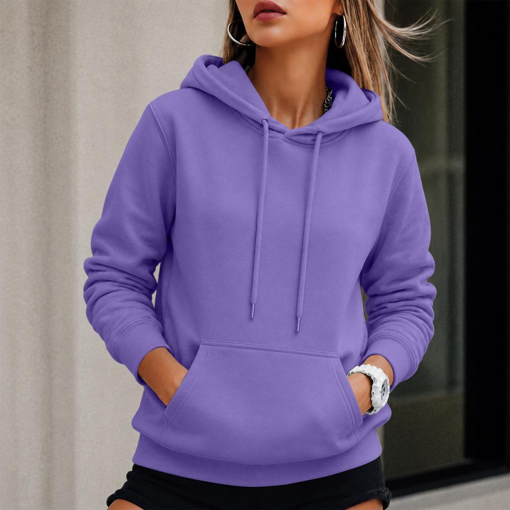 Women's Drawstring Hoodie Sweatshirt with Sleeves for Fall Winter