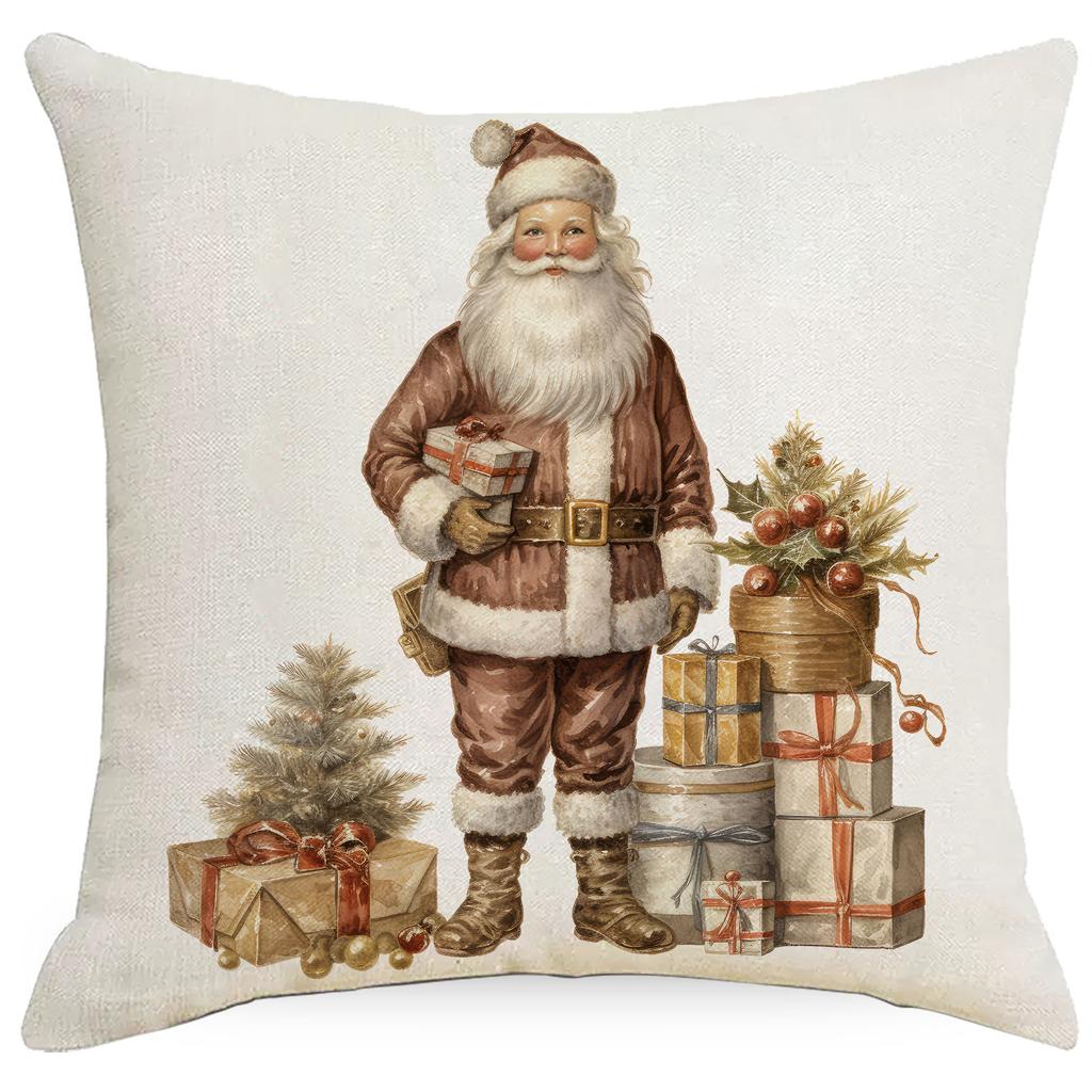 Weihnachts-Kissenbezug Festliche Heimdekoration Sofa Leinen Kissenbezug Kissenbezug Vintage Weihnachten
