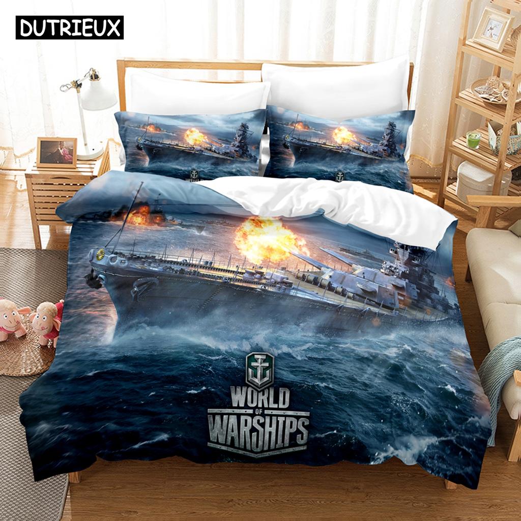 3D World Of Warships Bedding Sets Duvet Cover Set With Pillowcase Twin Full Queen King Bedclothes Bed Linen