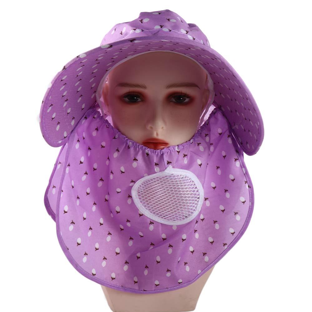 Kapelusz z rondem Osłona twarzy Na zewnątrz Matka Kapelusz przeciwsłoneczny Damski Kapelusz przeciwsłoneczny Letni Ochrona UV Z klapką na szyję Kapelusz typu bucket