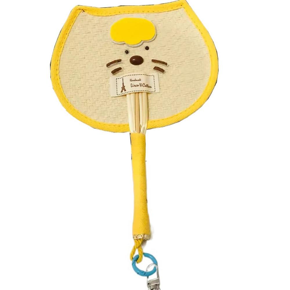Decorative Bear Handheld Fan Cartoon Cute Summer Fan Unique Straw Woven Fans  Photography Prop
