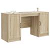 Desk Sonoma Oak Finish 142.5 x 50 x 75 cm Particleboard