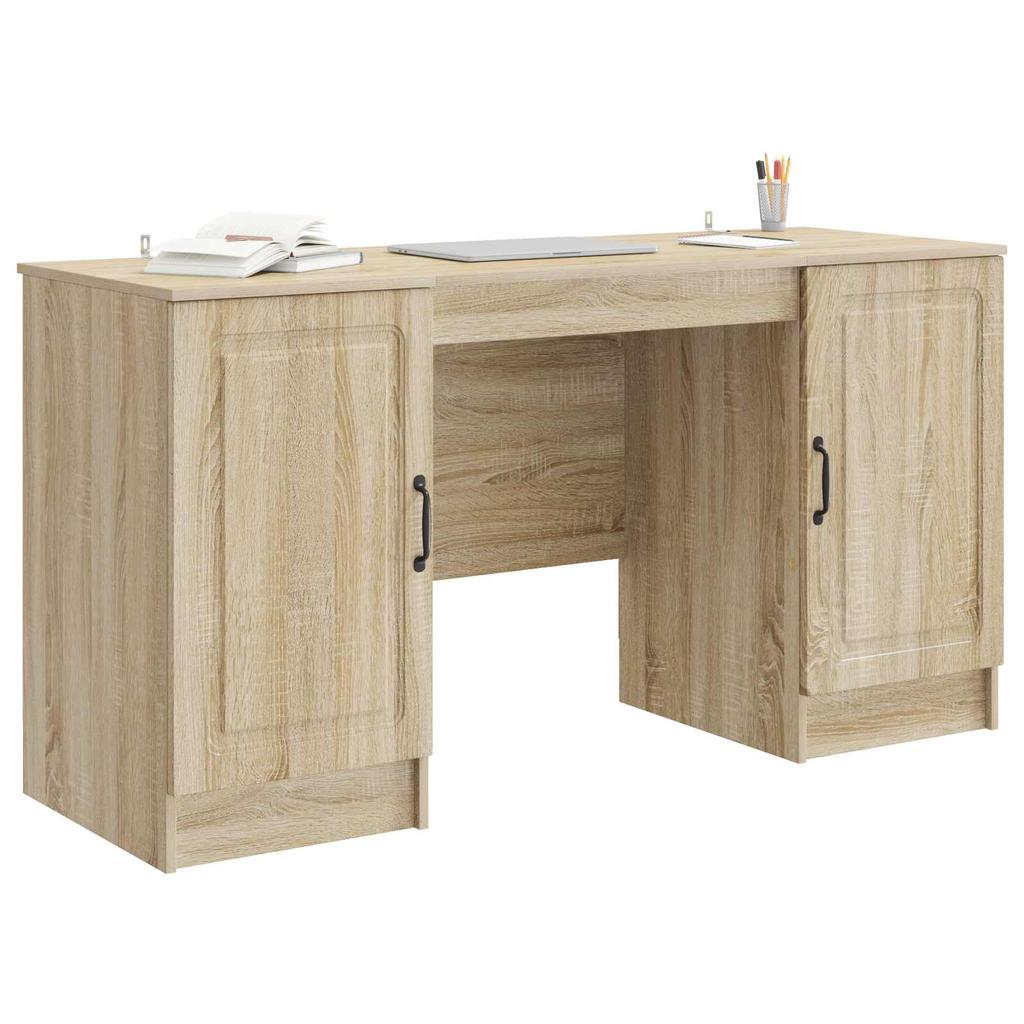Desk Sonoma Oak Finish 142.5 x 50 x 75 cm Particleboard