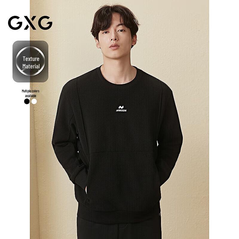 GXG Men's Waffle Texture Two-Tone Pullover Sweatshirt