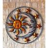 Large Metal Sun Moon Star Wall Art Sculpture Decor for Indoor Outdoor (17" Diameter)