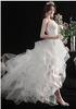 [Hosaku Co., Ltd.] Gorgeous Off-the-Shoulder A-Line Tiered Wedding Dress with Long Train, Elegant Princess Style, Lace-Up, Perfect for Concerts, Recit
