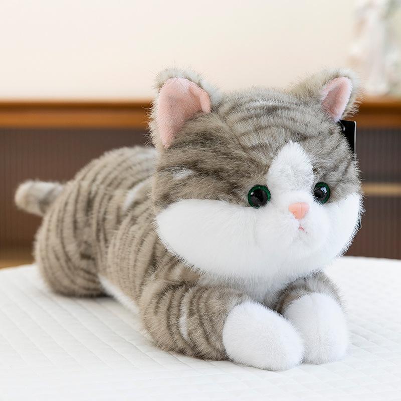 

Милая плюшевая игрушка кошка кукла милый котенок мягкая подушка спящая кукла праздничный подарок 30 cm (0.17kg) серый