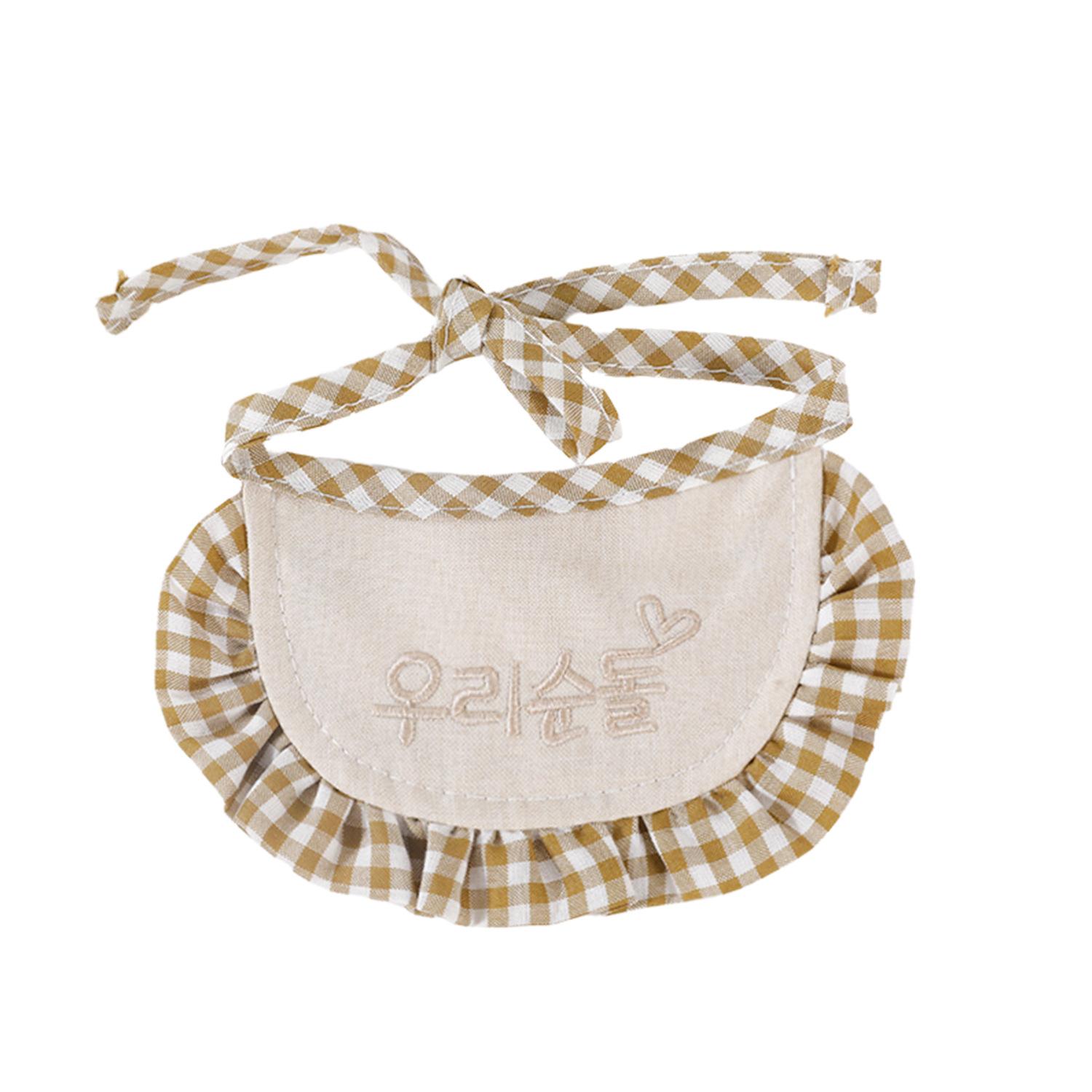 Pet saliva towel ins Korean cat dog bib saliva towel puppy bib pet saliva pocket cat scarf S хаки