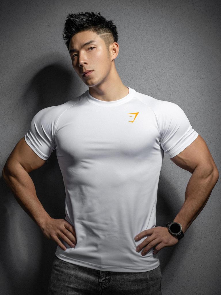 Men's Quick-Dry Elastic Gym T-Shirt for Strength Training