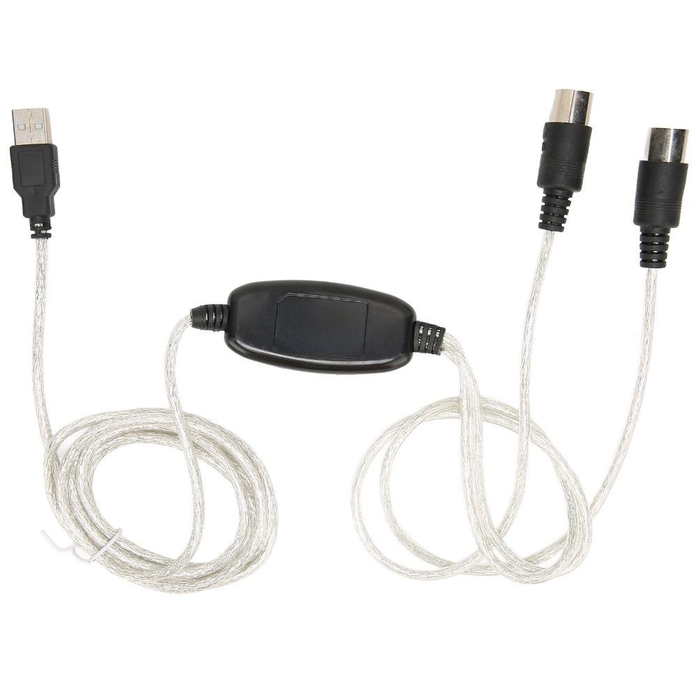 Plug and Play USB to MIDI Cable 2 in 1 MIDI Cord Adapter for Keyboard, Piano, Synthesizer