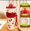 Large Capacity Insulated Stainless Steel Tumbler With Handle Straw Lid 700-710ml Car Office Travel