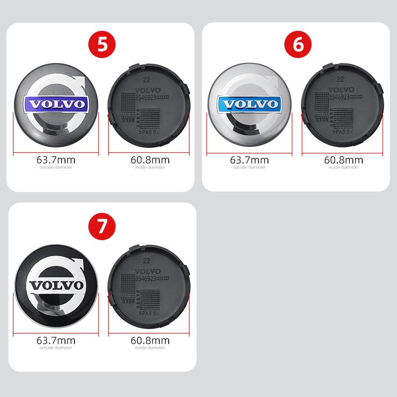 4 Stück/Set 64mm VOLVO Emblem Auto Radnabenkappe Für Volvo XC60 V70 S60 XC90 S80 V40 XC70 V50 Felgennabe Abdeckung Dekor Zubehör