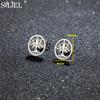 Vintage Tree of Life Stainless Steel Earrings for Women Fashion Norse Mythology Yggdrasil Jewelry World Peace Ear Studs Gift