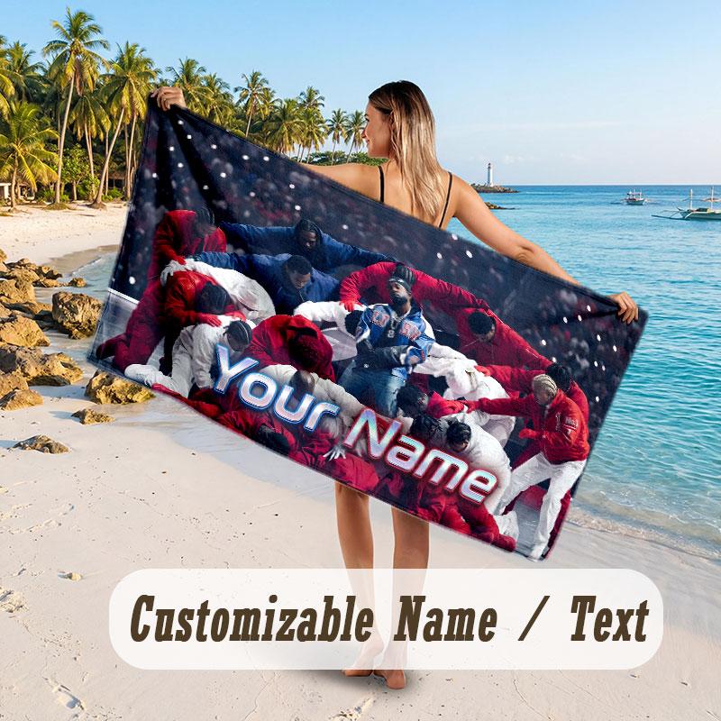 Custom Name Large Beach Towel,Kendrick Lamar Quick Absorbent Towel For Outdoor Travel Poolside