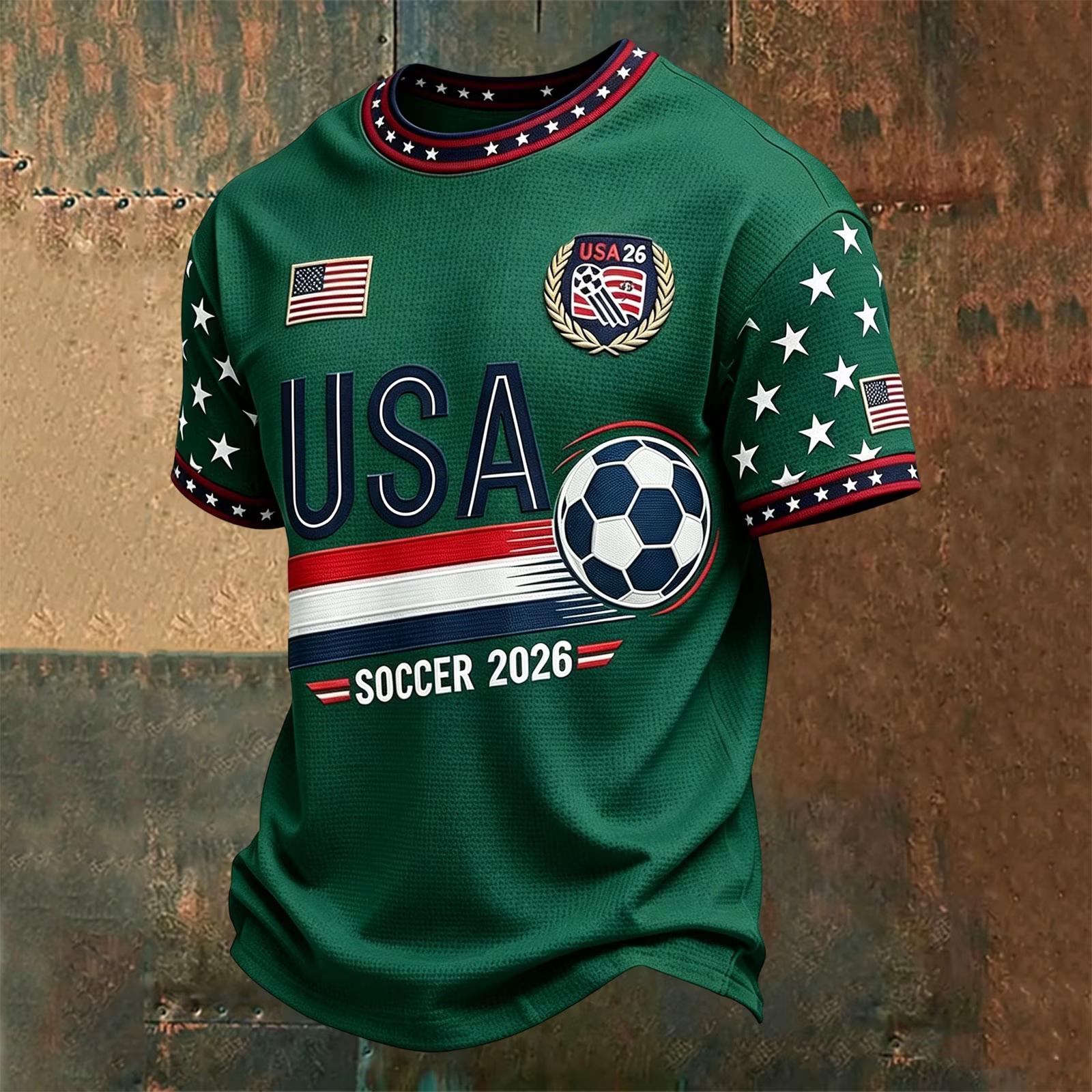 Men s Football Neck Printed T-Shirt L