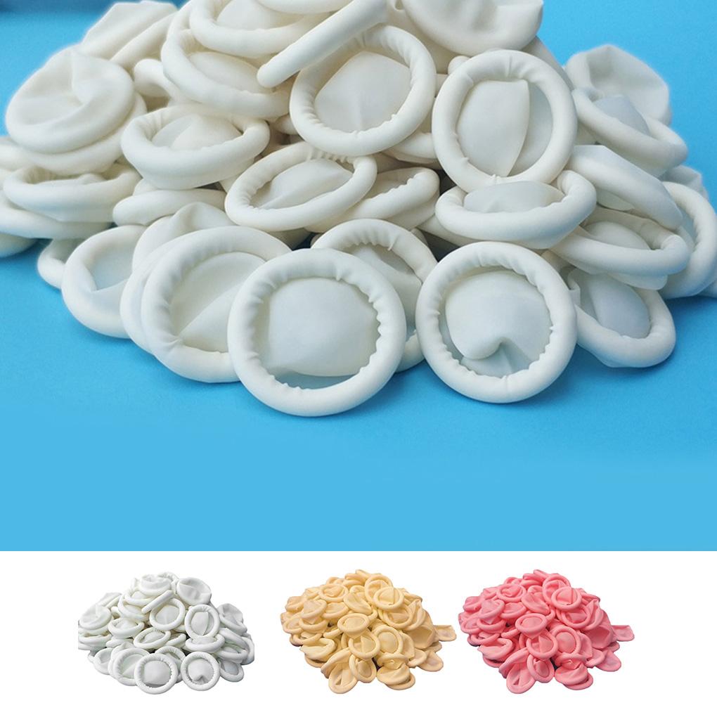 120 Stück Naturkautschukhandschuhe Fingerlinge Latex Fingerspitzschutz