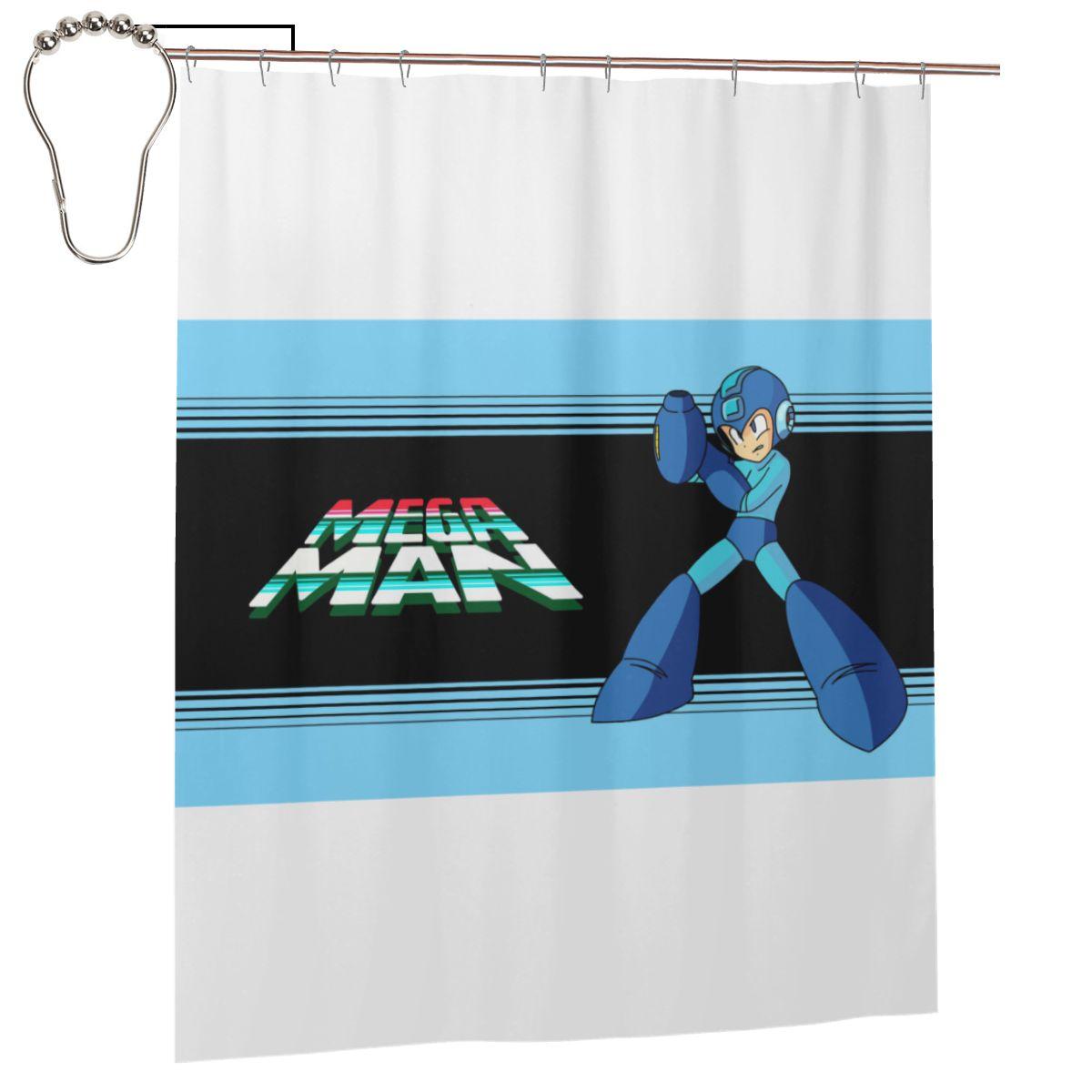

Megaman Video Game Mega Man Shower Curtain Bathroom Polyester Waterproof Bath Curtains With Hooks W60H190(CM)-1 Pcs