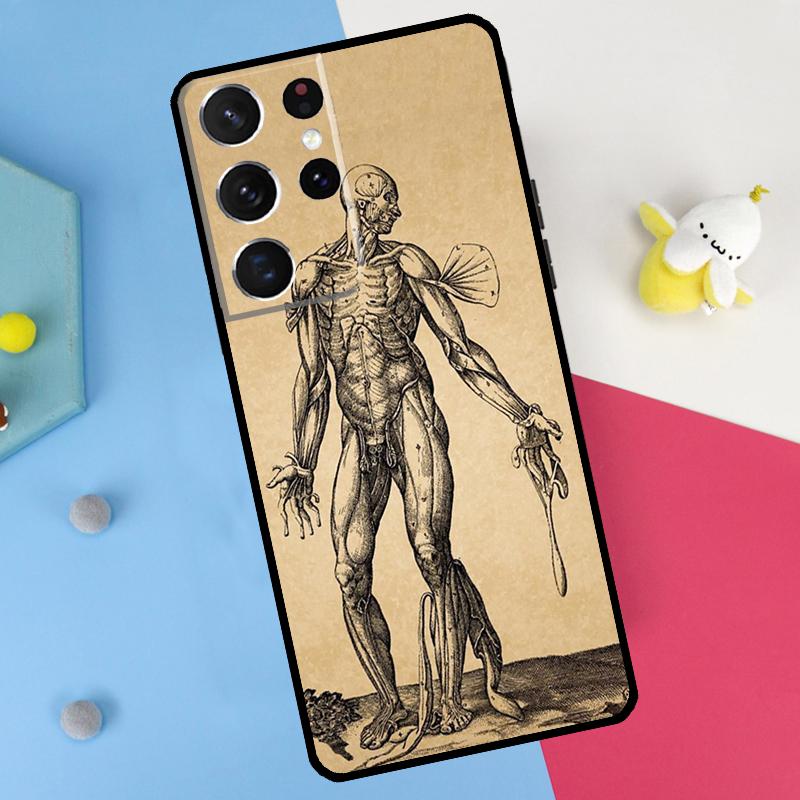 Human Anatomy Back Case For Samsung Galaxy S26 S25 S24 S21 S22 S20 Ultra S10 Plus S23 FE S25 FE Soft Cover