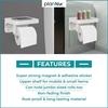 ABS Plastic Toilet Paper Holder for Bathroom/Magnetic and Shelf-Adhesive Tissue Paper Roll Holder Stand for Toilet - Pack of 1 (White)