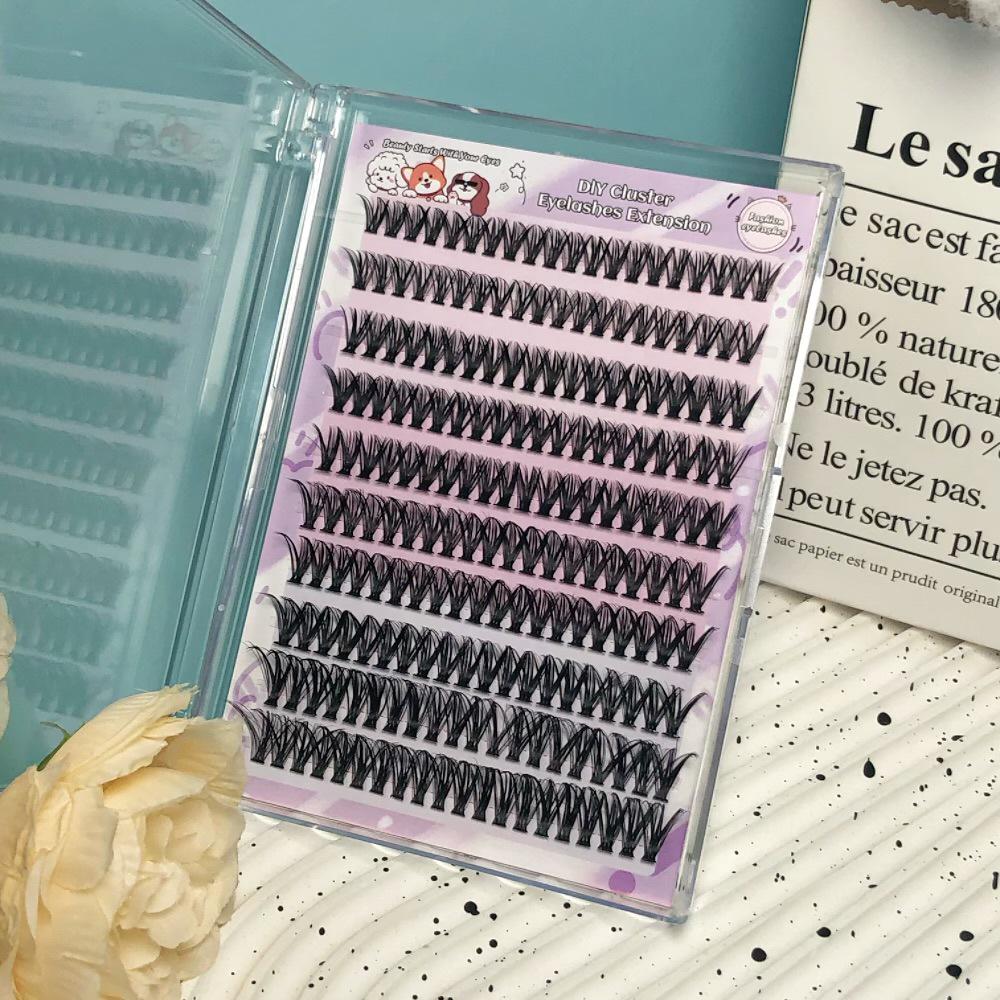 Large Capacity 40D Dense Mixed Eyelash Book: Feather Flow European & American Style Single Cluster Lazy Self-Grafting False Eyelashes