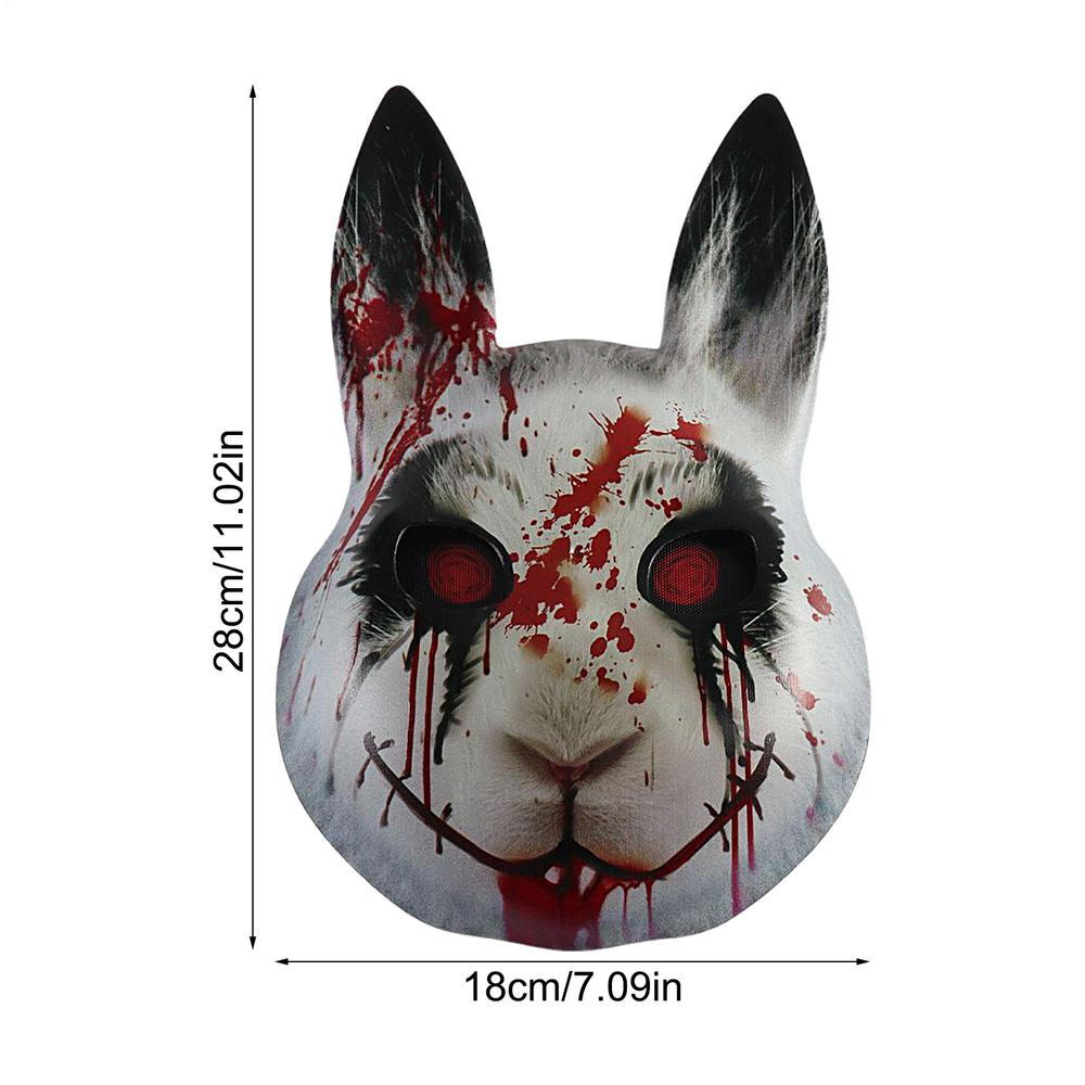 Ужасающая Кровавая Маска Кролика Хэллоуин Маска для Лица ПВХ Маска Кролика на Хэллоуин Сценическое Шоу Маскарад Косплей Реквизит для Вечеринки