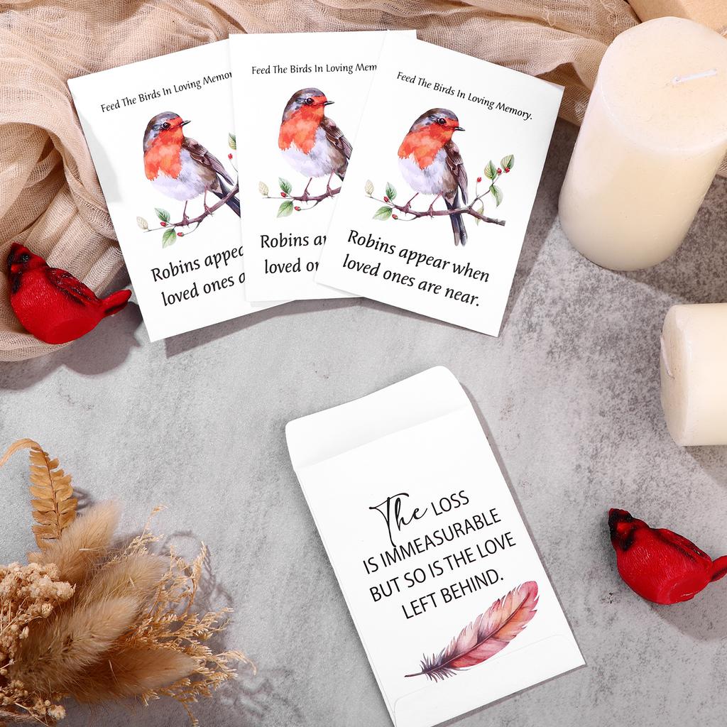 100 Pcs Funeral Seed Packets Lilly Robin Gifts Seeds Packets Memorial Funerals Favours For Guests Feed The Bird Envelopes Celebr