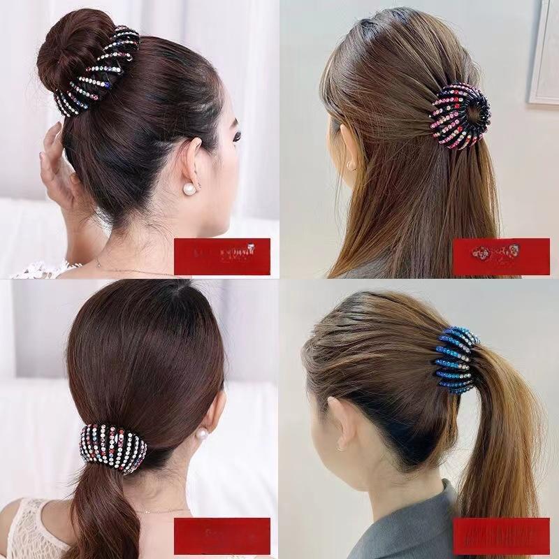 Women Nest Buckle Tail Diamond Horse Braiding Drill Hair Clip